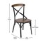 Merrick Lane Tucker Series Industrial Style Black Metal X-Back Dining Chair with Fruitwood Finished Seat and Back
